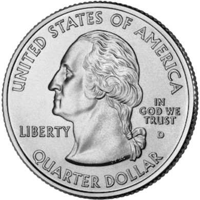 U.S. quarter dollar coin